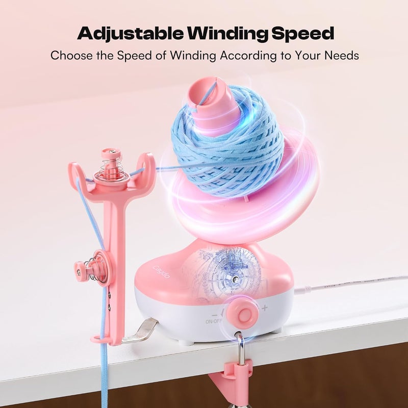 Caydo Yarn Winder, Electric Yarn Ball Winder Mini, Automatic Yarn Cake Winder with Sufficient Tension, Compact 7oz Yarn Winder for Crocheting Stepless Speed Yarn Spinner, Ideal for Crochet Enthusiasts - Image 4